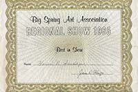 Big Spring Art Association, Regional Show 1965, Best In Show